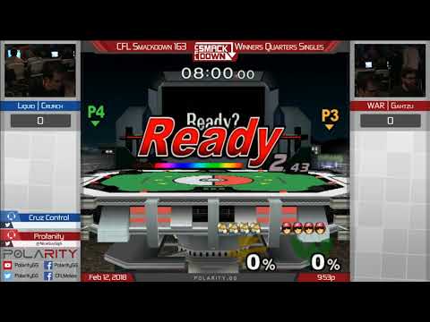 CFL Smackdown 163 Melee - Liquid | Crunch (Fox) vs WAR | Gahtzu (Falcon) - Winners Quarters