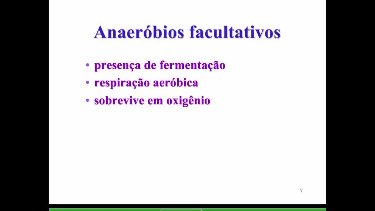 Aprenda Plugado - BACTERIOLOGIA - Aula 03, Slide 7 - Anaeróbios facultativos