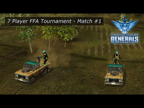 7 Player FFA Tournament Match #1 - AI Scripting Tourny [C&C Generals Zero Hour]
