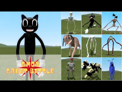GMod Great Battle 1: CARTOON CAT vs TREVOR HENDERSON CREATURES in Garry's Mod
