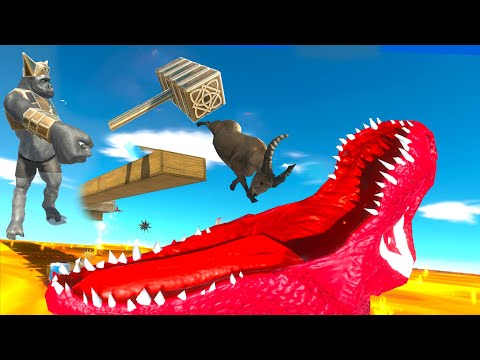 Ghor Hammer vs Units above Lava Pyramid - Animal Revolt Battle Simulator