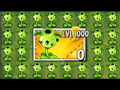 PVZ2 - PEASHOOTER & All Plants Max Level VS 999 Brickhead Zombie!