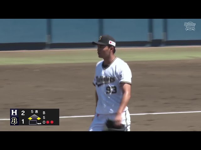 【ファーム】一打得点のピンチを抑えた!! バファローズ・佐藤一磨 5回83球4奪三振自責点0の好投!! 2025年7月26日 オリックス・バファローズ 対 くふうハヤテベンチャーズ静岡