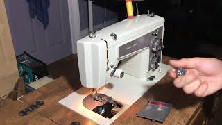 Vintage Sears Kenmore 158.14300 Heavy Duty Sewing Machine - Threading + Features + Demonstration