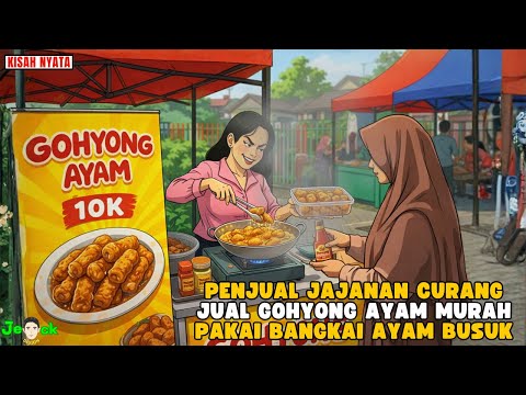 AZAB PENJUAL JAJANAN CURANGJUAL GOHYONG AYAM MURAHPAKAI BANGKAI AYAM BUSUK || ANIMASI AZAB