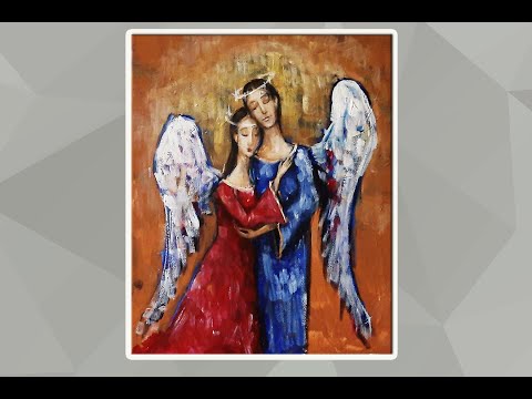 Easy Painting an Angels with Acrylic / Paint Impressionist /Step by Step /MariArtHome