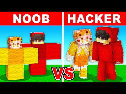 NOOB vs HACKER: CASH AND MIA Build Challenge (Minecraft)
