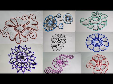 Arabic mehndi design on paper|| mehndi design with pencil on paper|| Easy Mehndi || Design ||