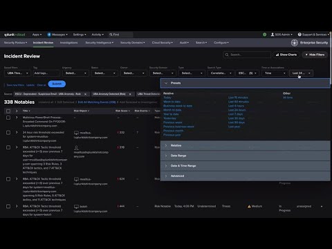 SIEM in Seconds - Splunk ES Feature Overview - Behavior Analytics