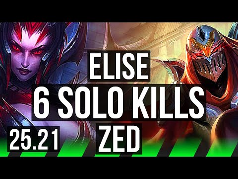 ELISE vs ZED (JGL) | 14/0/10, Legendary, 6 solo kills | EUW Master | 25.21