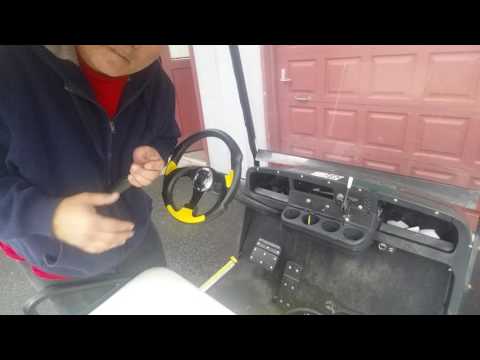 Part of a video titled Upgrading your golf cart steering wheel removal and replace ...