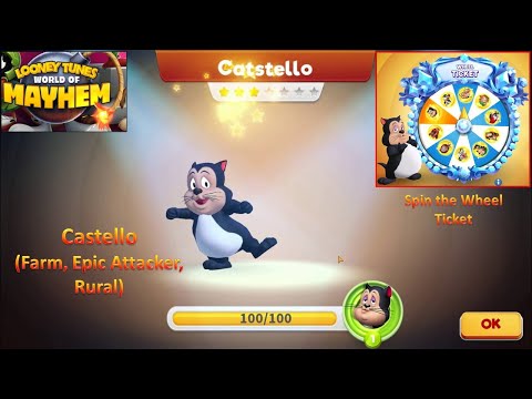 [*/\*] Looney Tunes World of Mayhem - Unlock Catstello (Farm, Epic Attacker, Rural) - Spin the Wheel