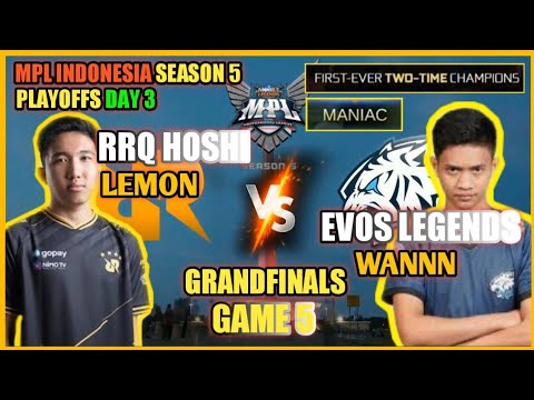 GRANDFINALS🏆| GAME 5 |  RRQ HOSHI VS EVOS LEGENDS | MPLID SEASON 5 | PLAYOFFS DAY 3