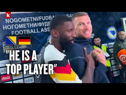 Witzige Szenen zwischen Rüdiger und Dzeko nach dem Spiel | Bosnien-Herzegowina - Deutschland 1:2