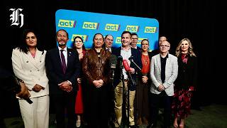 David Seymour speaks to the media following ACT Party rally