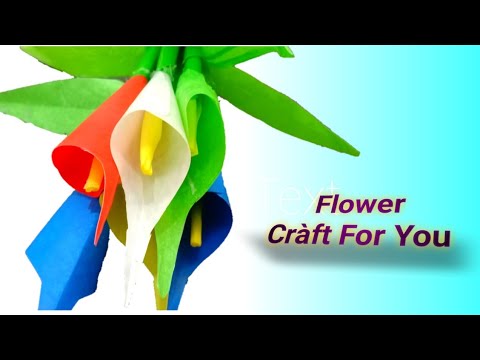How To Make Calla Lily Paper Bouquet Flower From Crepe Paper - Craft Tutorial