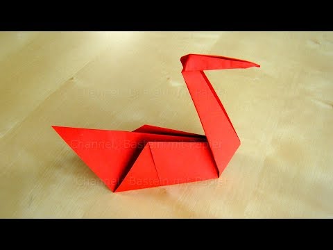 Origami Schwan basteln mit Papier - Bastelideen: Tiere falten mit Kindern