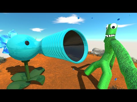 Snow Pea vs Rainbow Friends Green - Animal Revolt Battle Simulator