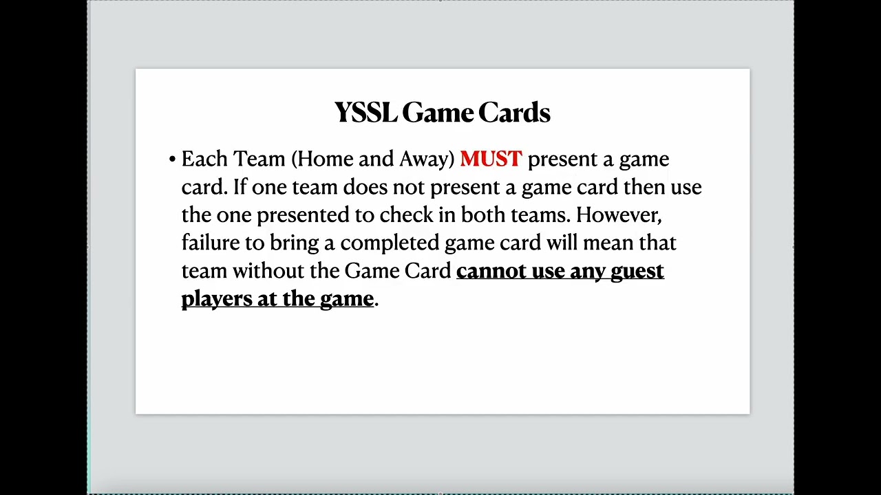 Referee Video: YSSL Referee Check In Procedures 📝