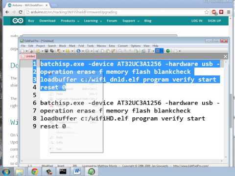 Arduino Wifi Shield Firmware Update Procedure
