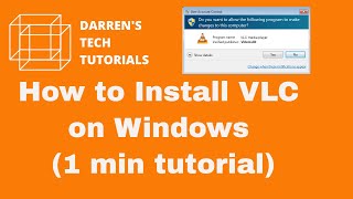 YouTube Thumbnail for how to install vlc on windows 10 in one minute