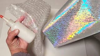 NEW! Using Acrylic Pouring Paints With Bubble Wrap + Foils. ❄️ AMAZING RESULTS!