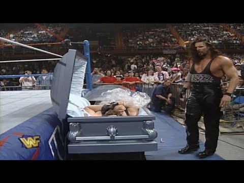 Diesel finds himself inside the casket as The Undertaker's WM warning [WWF RAW, Mar. 18, 1996]