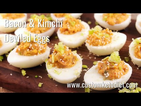 Bacon Deviled Eggs Recipe (Bacon and Kimchi Deviled Eggs) #shorts