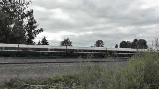preview picture of video 'Amtrak Cascades Talgo almost train meet @ Kent, WA'