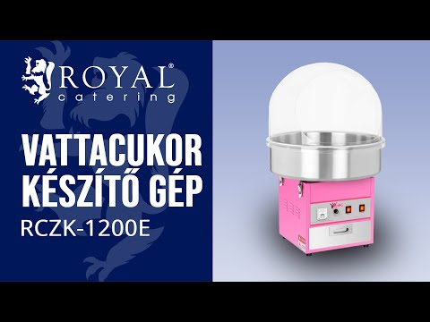 Videó - Vattacukor készítő gép - 52 cm - 1.200 watt - búrával