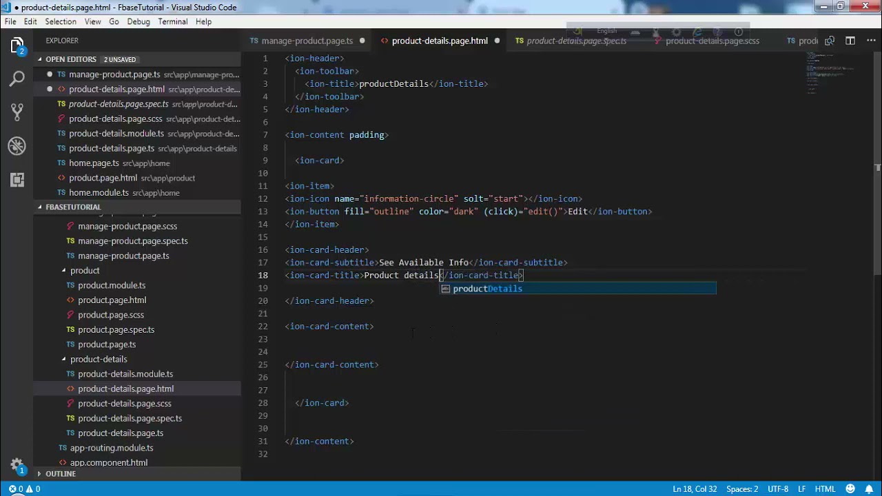 Create Product Details Page in Ionic | Ionic (Angular) App Development Tutorial Part - 19