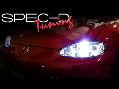 SPECDTUNING INSTALLATION VIDEO: 2001-2005 MX5 MIATA PROJECTOR HEADLIGHTS