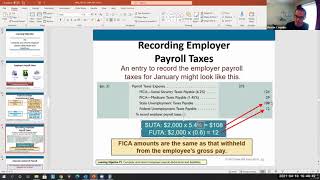 Payroll Tax Accounting 101 - Chapter 9 Spring '21 - Income Tax, FICA Tax, and Employer Tax