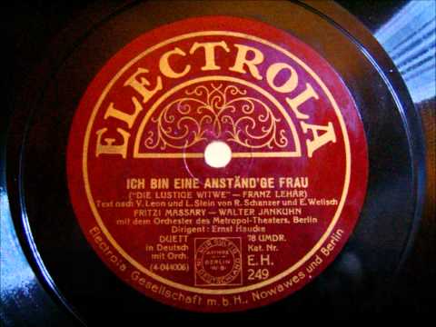 Fritzi Massary - Walter Jankuhn - Ich bin eine anständ´ge Frau - Die lustige Witwe 1929