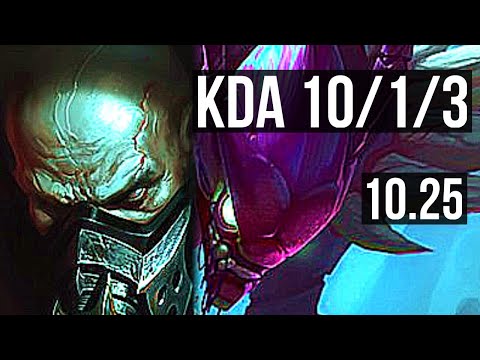URGOT vs KHA'ZIX (JUNGLE) | 10/1/3, 600+ games, Legendary | KR Diamond | v10.25