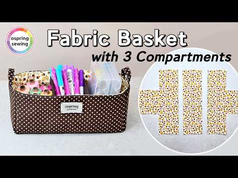 [DIY] Brilliant idea! Three-compartment fabric basket | Making a fabric storage