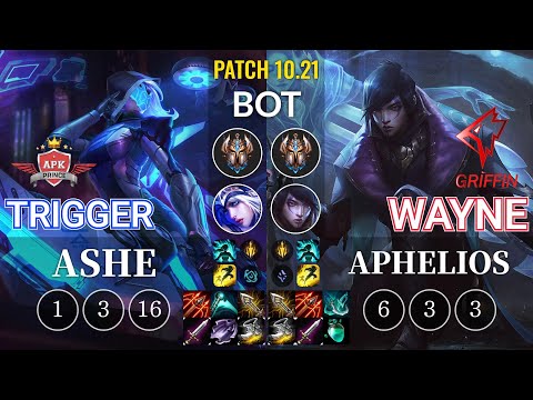 APK Trigger Ashe vs GRF Wayne Aphelios Bot - KR Patch 10.21