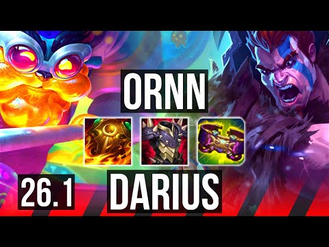 ORNN vs DARIUS (TOP) | Perfect KDA: 10/0/8 | EUW Diamond | 26.1