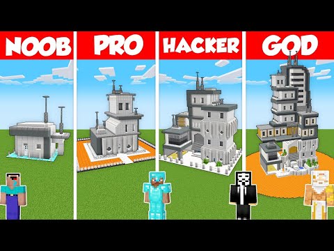 Noob Builder - Minecraft - SUPER SECURE BASE HOUSE BUILD CHALLENGE - Minecraft Battle: NOOB vs PRO vs HACKER vs GOD / Animation