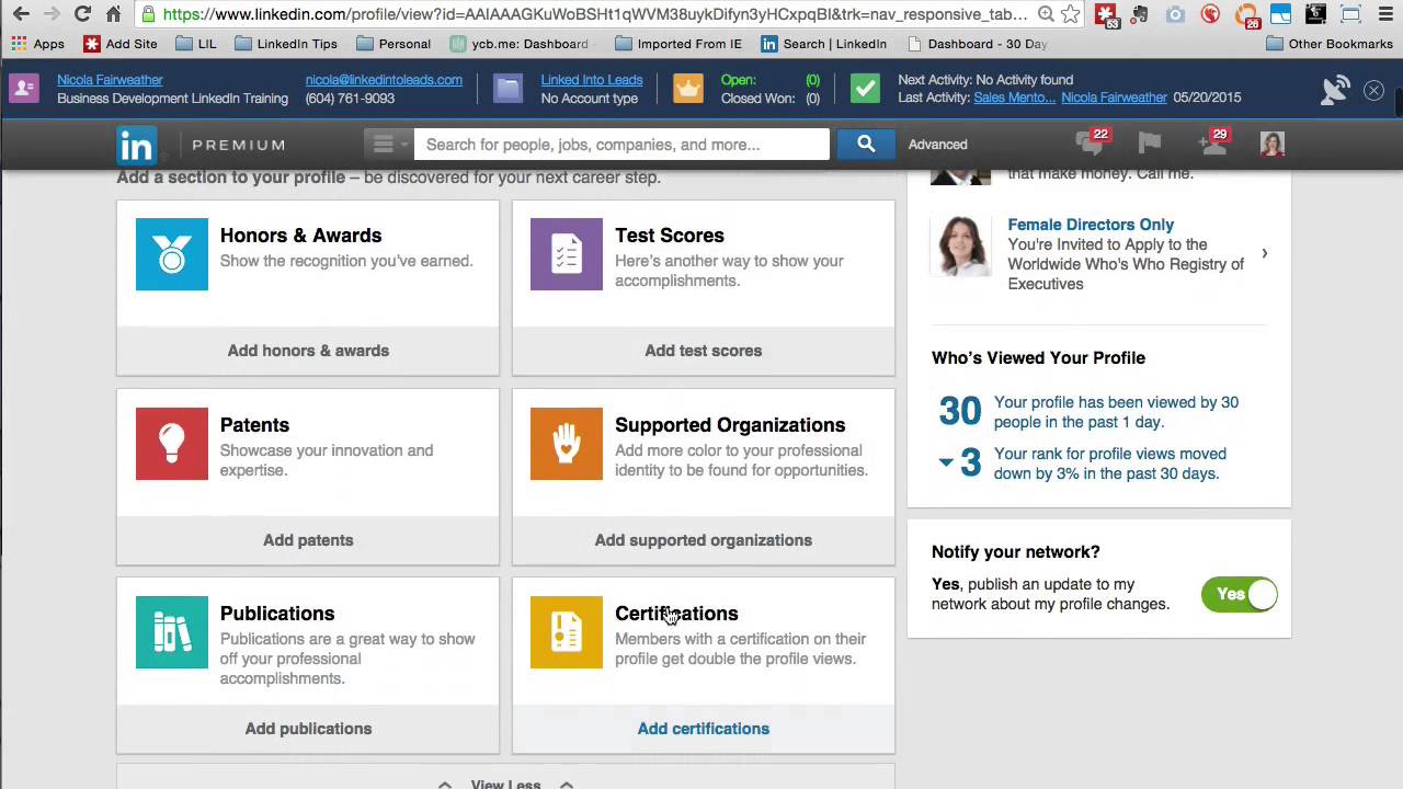 How do you add credentials to LinkedIn?