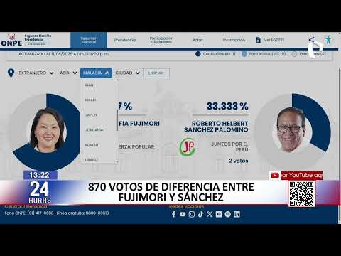 Elecciones 2026: Keiko Fujimori supera a Roberto Sánchez en el conteo de votos