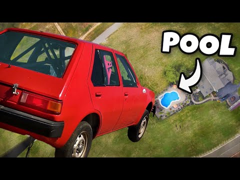 Car Vs. Swimming Pool from 150ft (Extreme Water Catching Battle)
