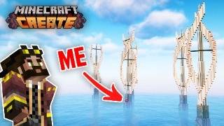 I built an OFFSHORE WIND FARM in Minecraft Create Mod! (#5)