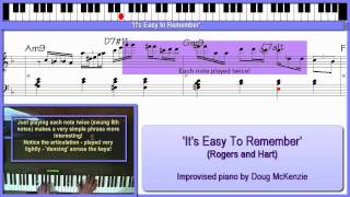 &#39;Its Easy To Remember&#39; - Jazz piano tutorial
