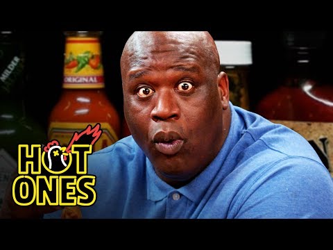 Shaq Tries to Not Make a Face While Eating Spicy Wings | Hot Ones