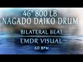 800 lb Nagado Daiko Drum & EMDR * 60 BPM | Bilateral Beat | No Music | Relieve Anxiety, PTSD, Stress