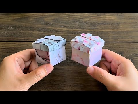 Origami 4-Heart Gift Box with Lid | Easy DIY Paper Craft