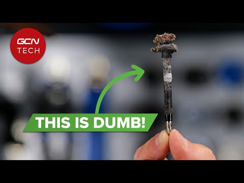 Part of a video titled How to Unblock Tubeless Tyre Valves - YouTube