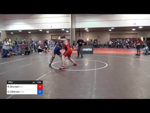 88 Kg Prelims - Russell Brunson, Idaho Vs Salvador Delarosa, Spartans Wrestling Club B007