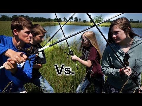Brothers vs Sisters Fish Off! Pond Fishing Challenge